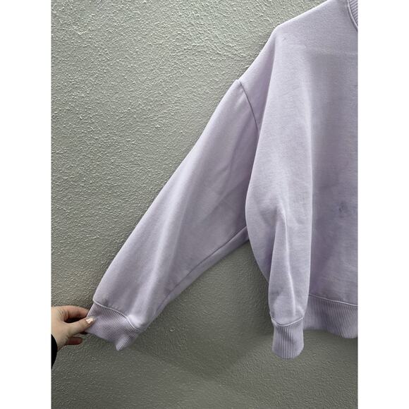 A New Day Womens Sweatshirt Size Large Purple Crewneck Cropped Pullover - Picture 2 of 13